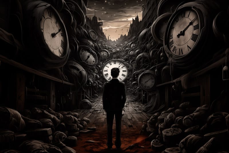 Ilustración de Narrativa no lineal, descontextualización espacio-temporal, característica principal del Realismo Mágico