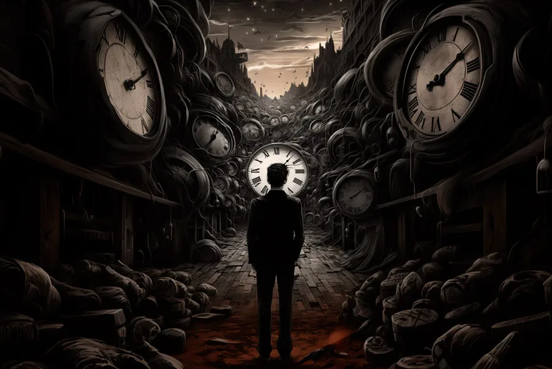 Ilustración de Narrativa no lineal, descontextualización espacio-temporal, característica principal del Realismo Mágico
