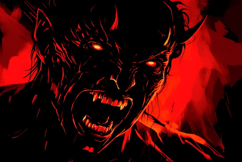 Ilustración del Diablo enfurecido (Leyenda de Francisco el Hombre)